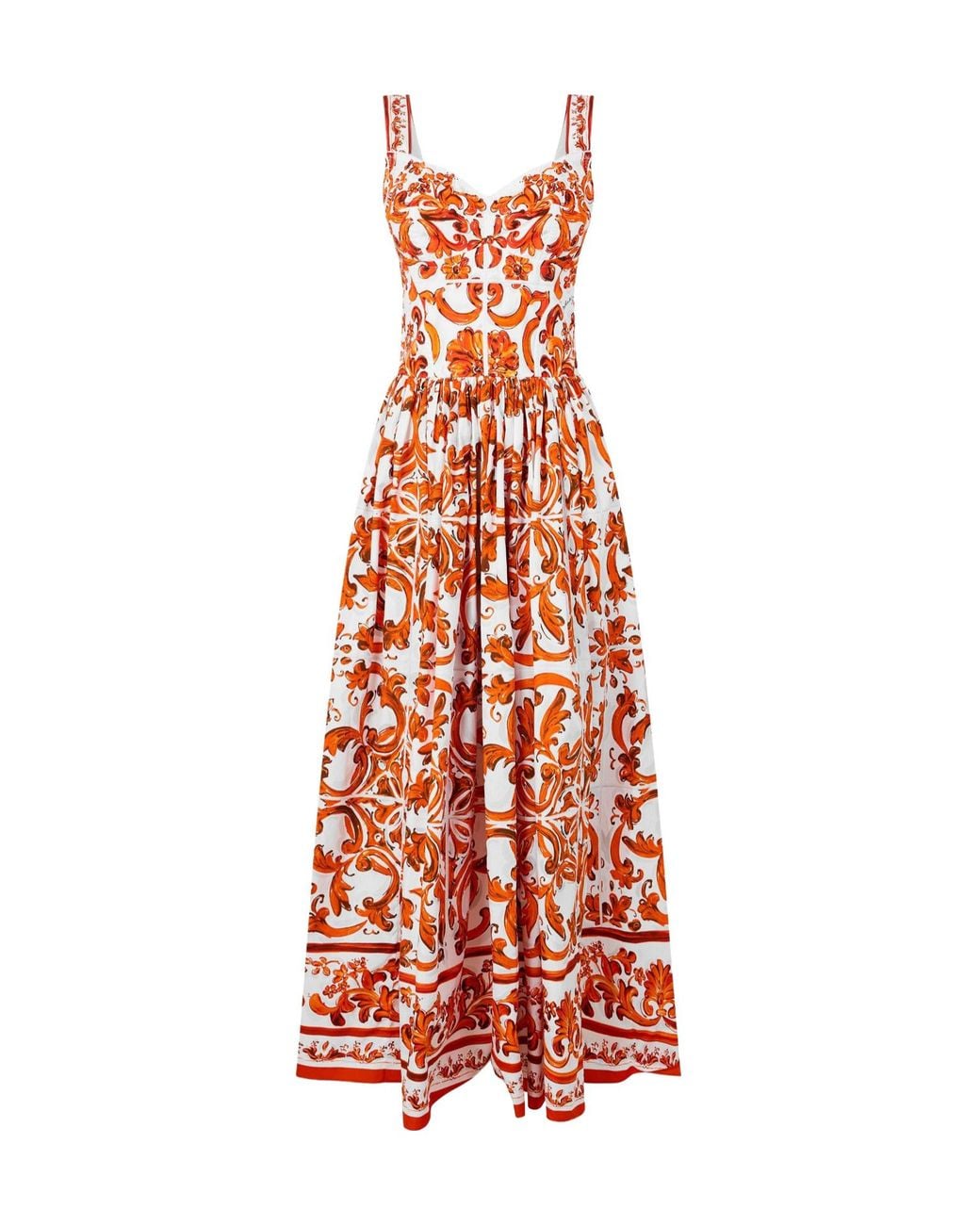 Dolce & Gabbana White Sleeveless Midi Dress