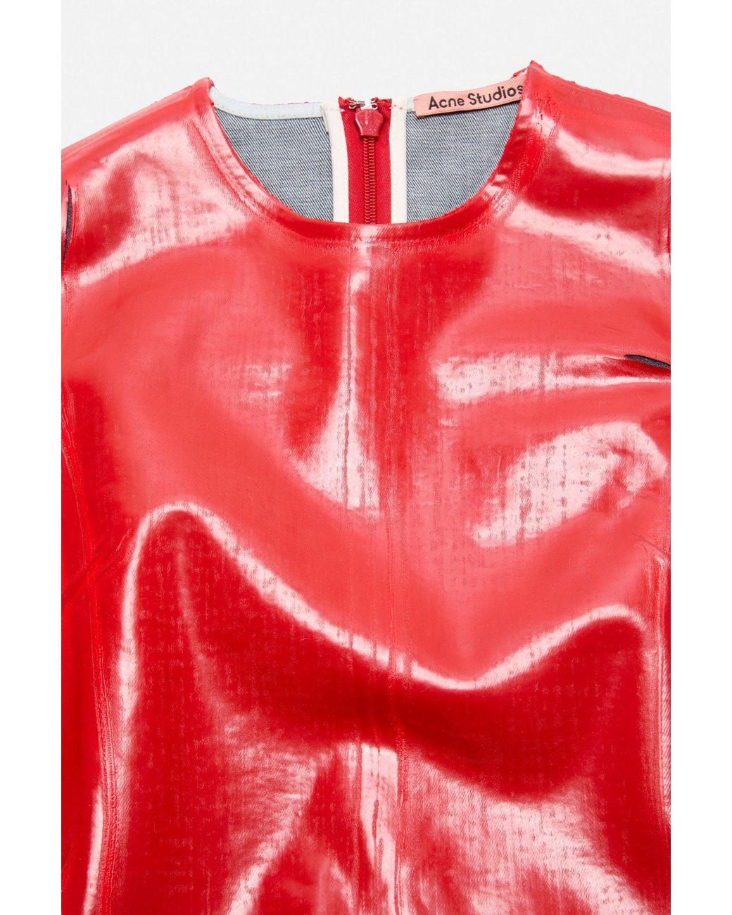 Acne Red Long-Sleeve Zipped Top