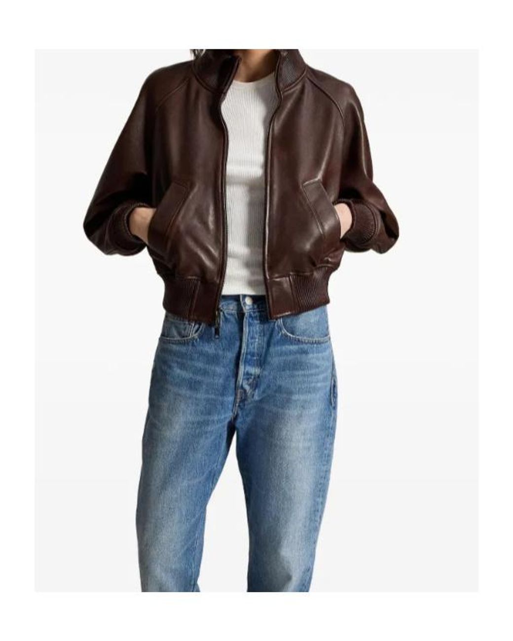 Polo Ralph Lauren Brown Zip-Up High Neck Jacket