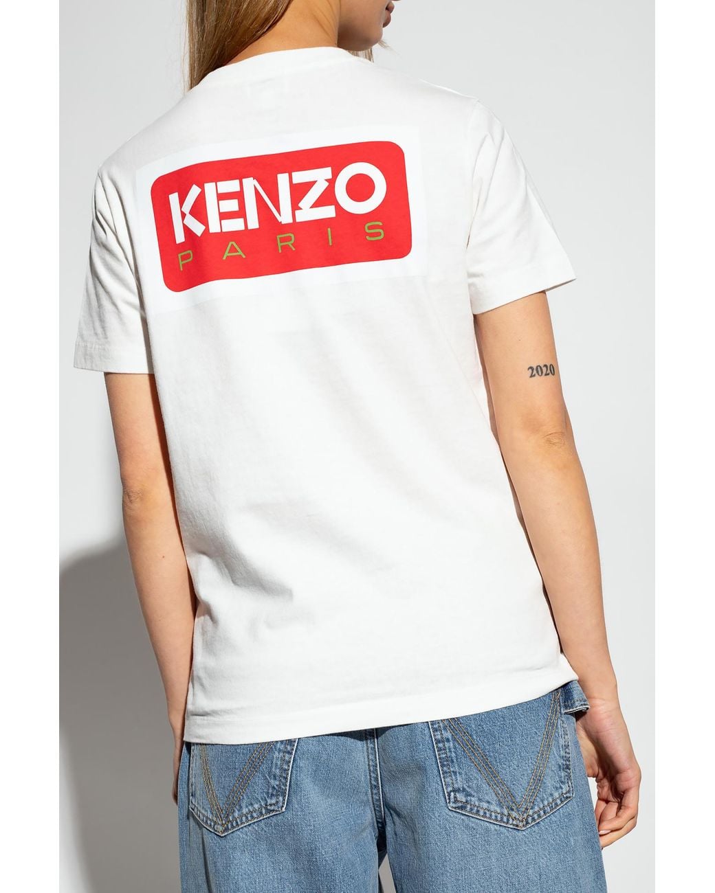 KENZO White Logo Patch Crewneck T-Shirt