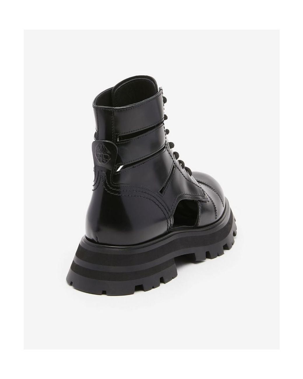 McQueen Black Lace-Up Ankle Boots