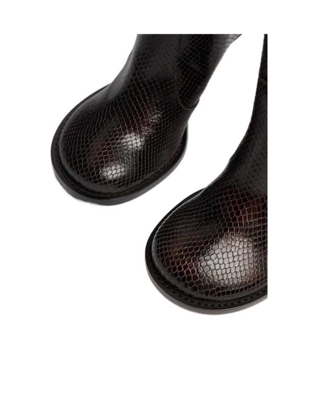 Dries Van Noten Black 105Mm Python Embellished High Boots