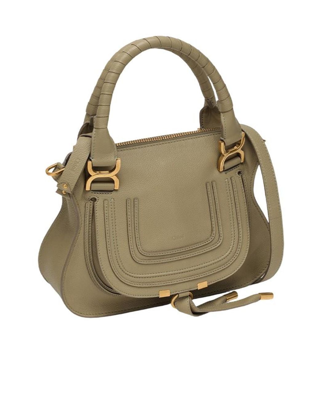 Chloé Brown Marcie Logo Shoulder Bag