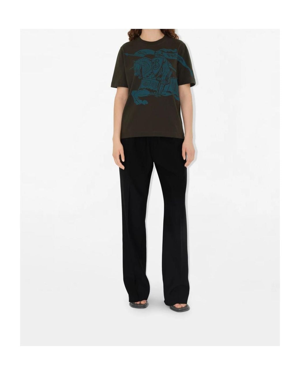 Burberry Black Ekd-Motif Crewneck T-Shirt