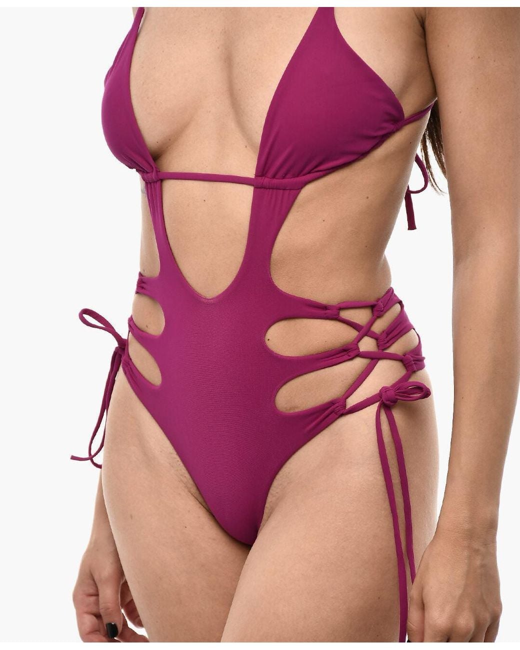 DSquared² Pink Cut-Out One-Piece Swimsuit