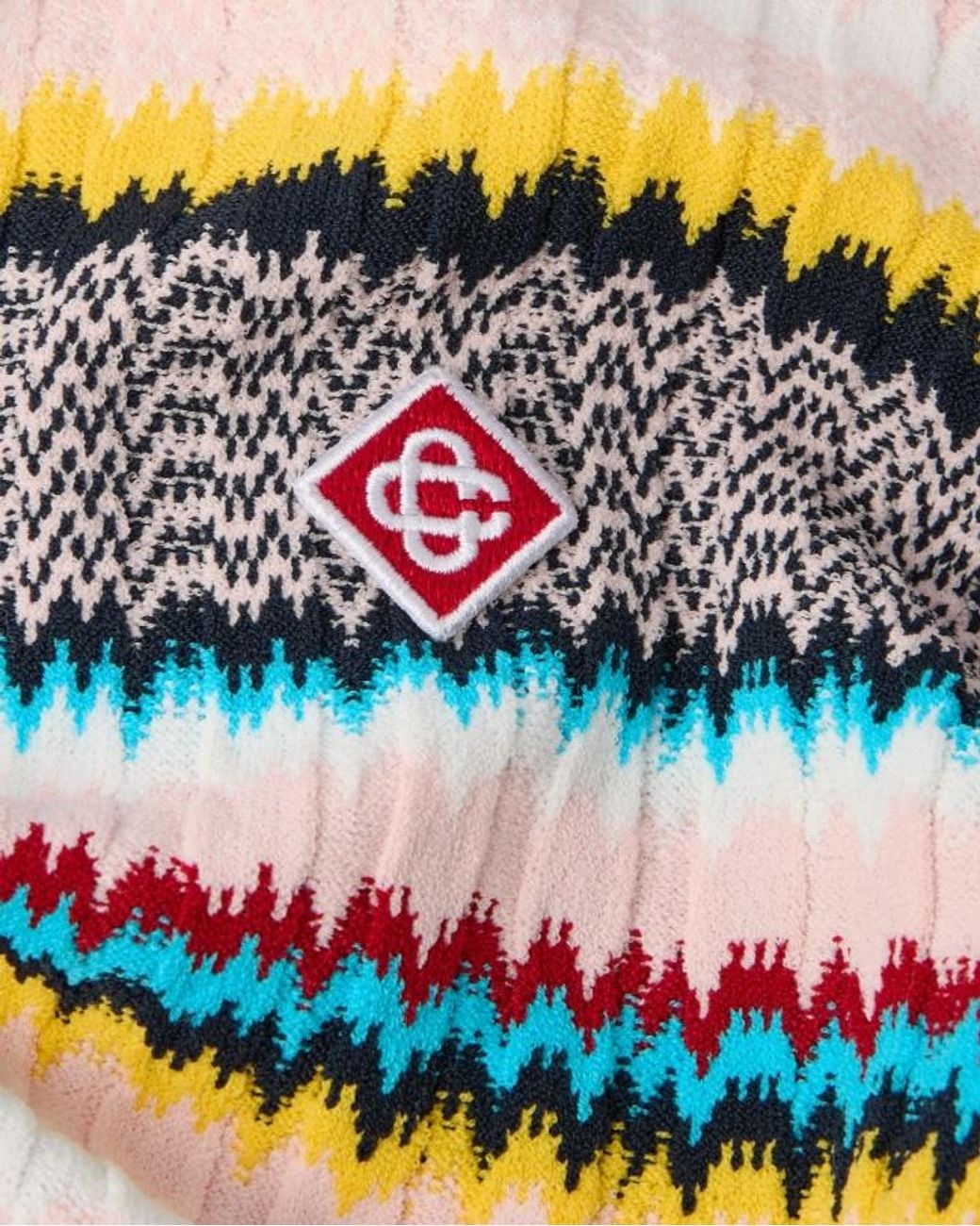 Casablanca Blue Zigzag Polo Knitted Top