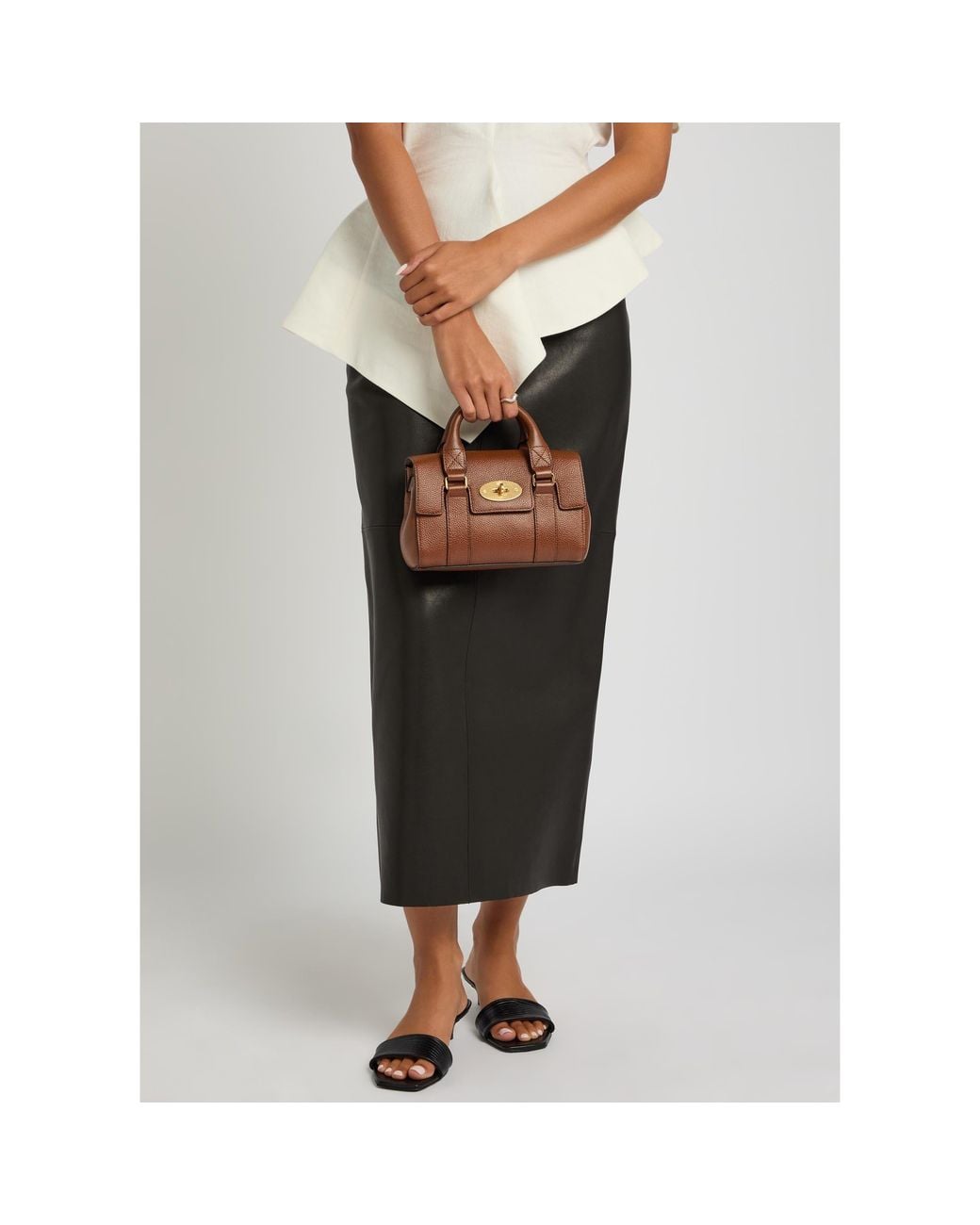 Mulberry Brown Casual Grain Shoulder Bag