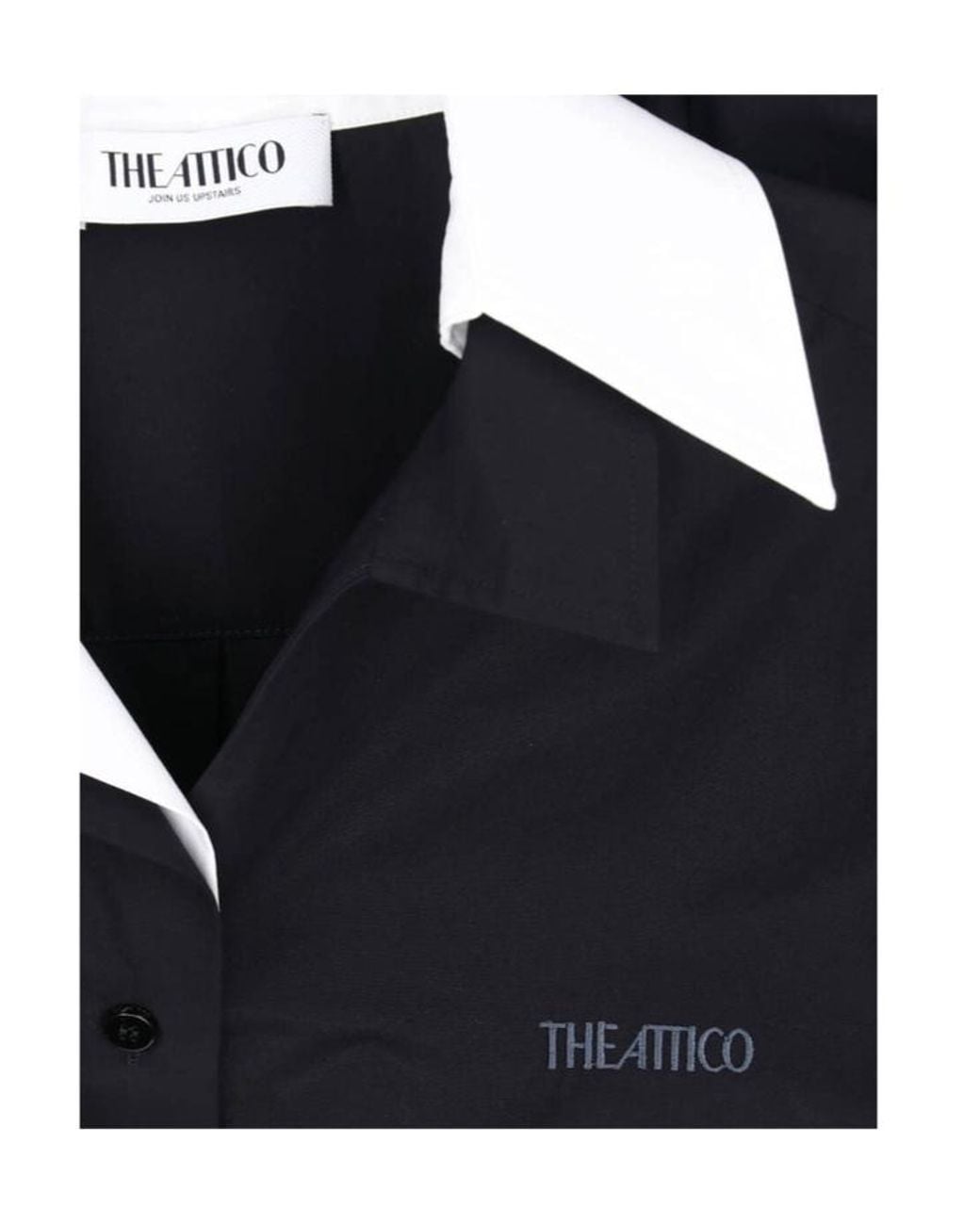 The Attico Black The Contrast Collar Wrap Shirt