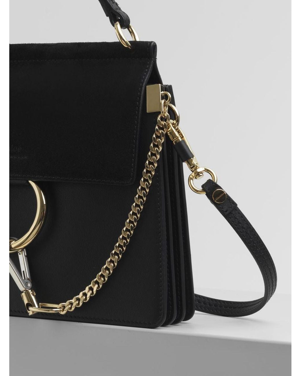 Chloé Black Small Faye Top-Handle Bag