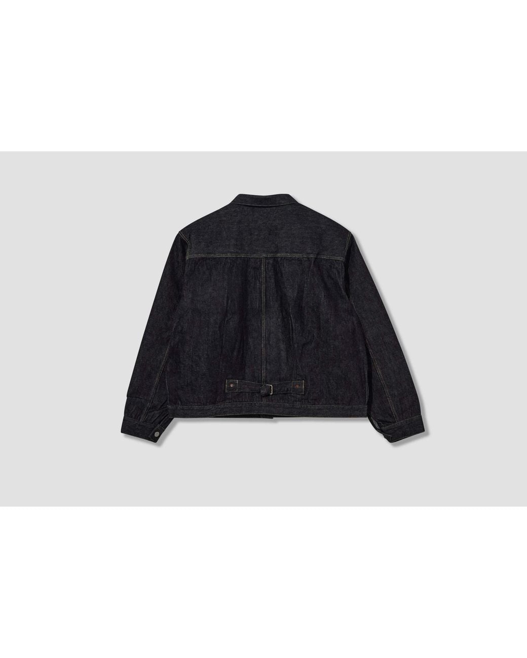 A.PRESSE Black Collared Denim Jacket for men