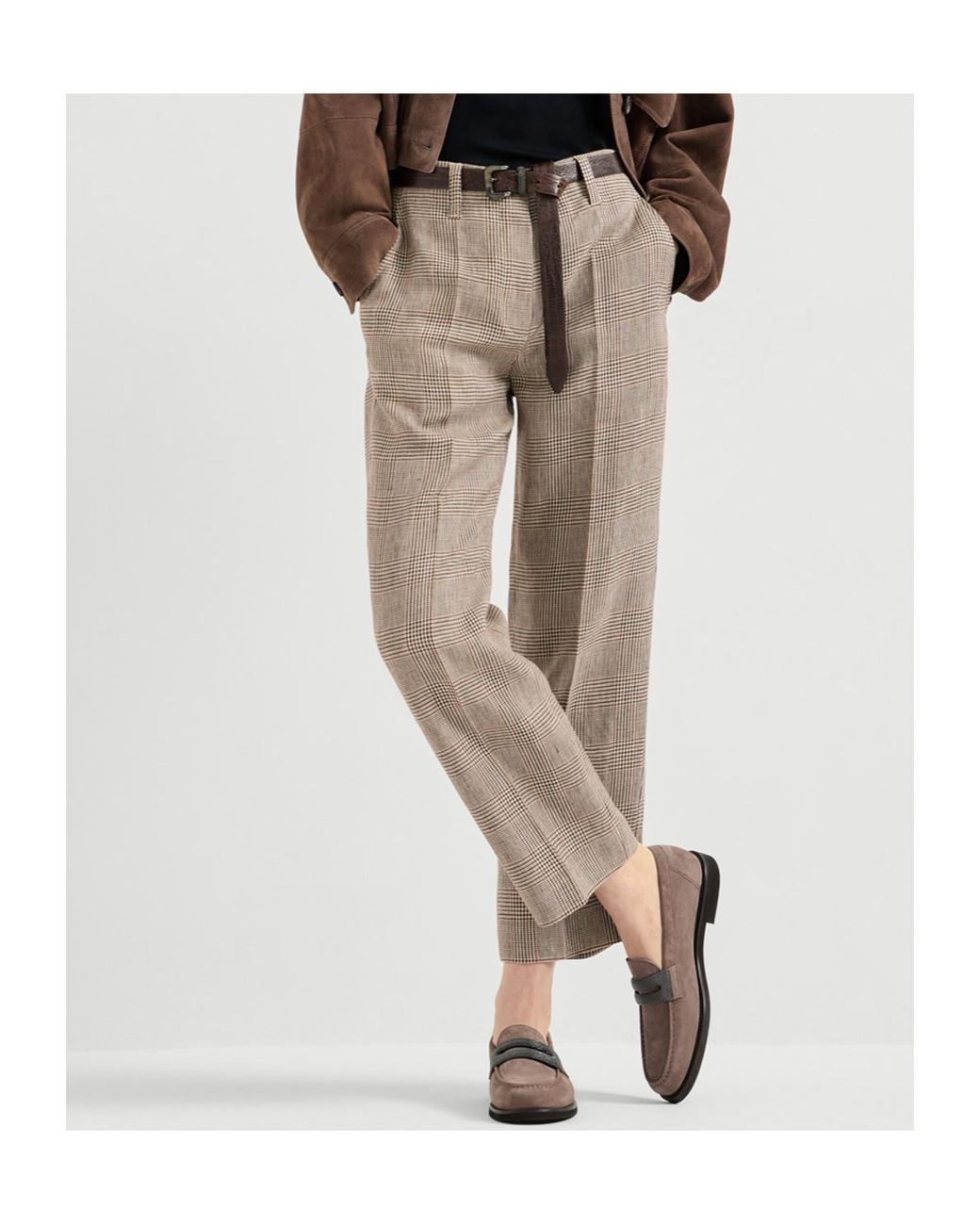Brunello Cucinelli Brown Precious Clamp Penny Loafers