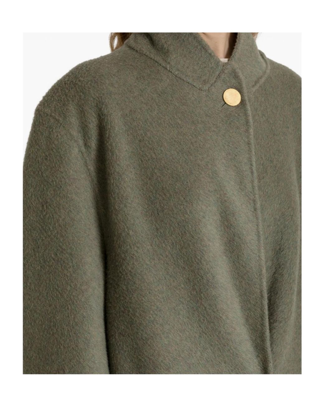 Alberta Ferretti Green Single-Breasted Coat