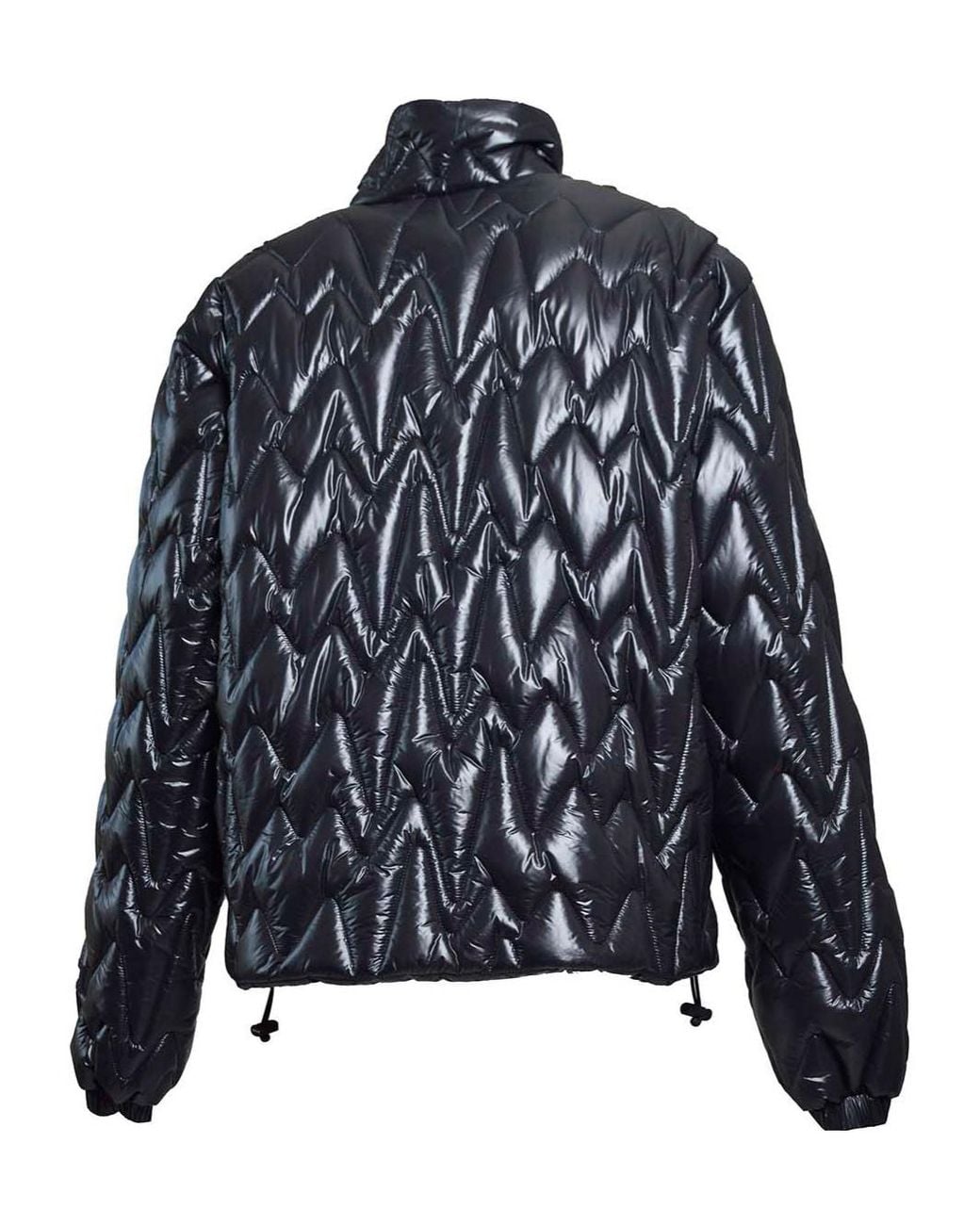 MSGM Blue Quilted Jacket With "Themwave" Pattern for men