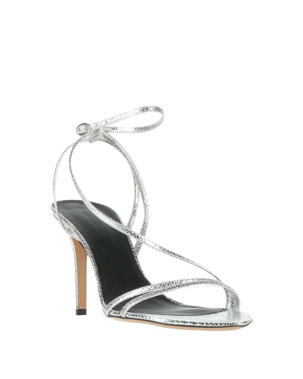 Isabel Marant White Metallic Snakeprint Pointedtoe Highheel Sandals