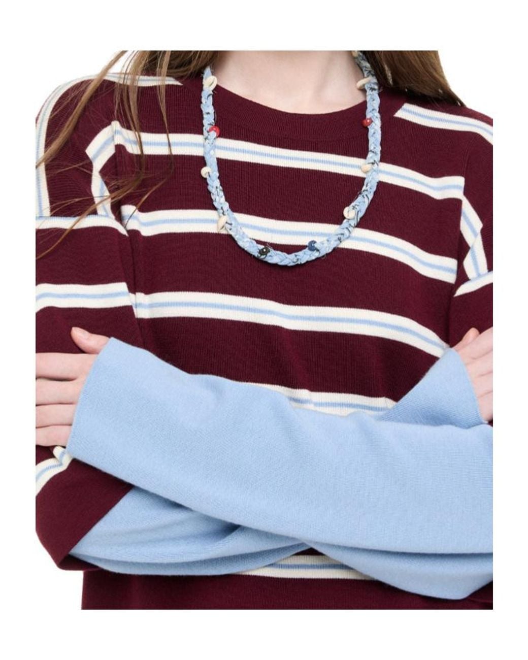 Alanui Blue Beaded Bandana Necklace