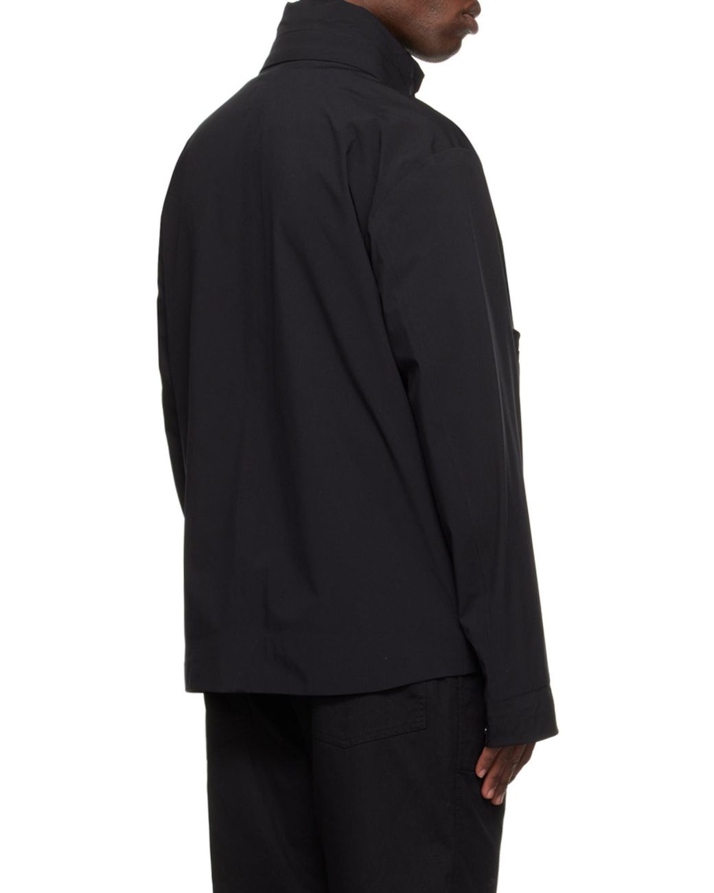Stone Island Black High-Neck Zip-Up Jacket for men