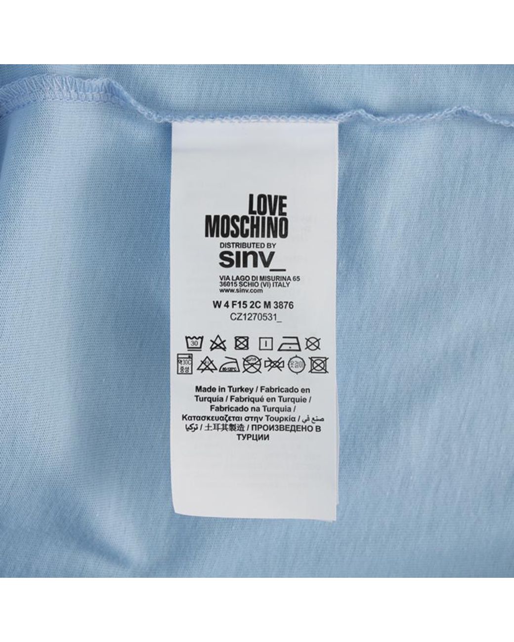 Moschino Blue Heart-Shaped Logo T-Shirt