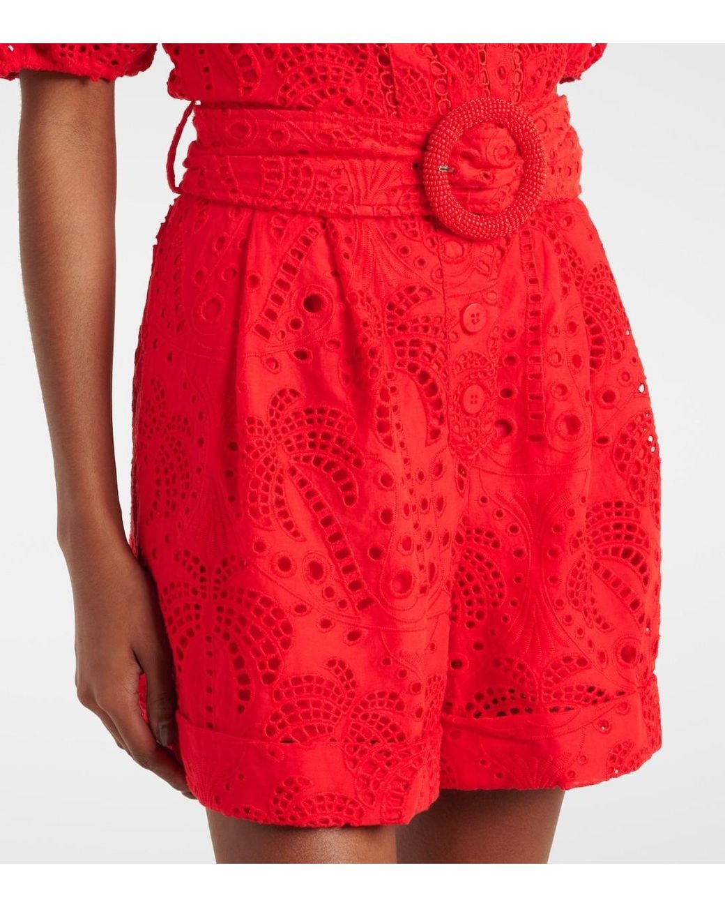 Farm Rio Red Broderie Anglaise Cotton Romper