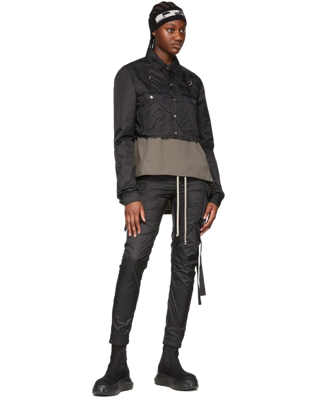 Rick Owens Black Short Ribbon Casual Jacket