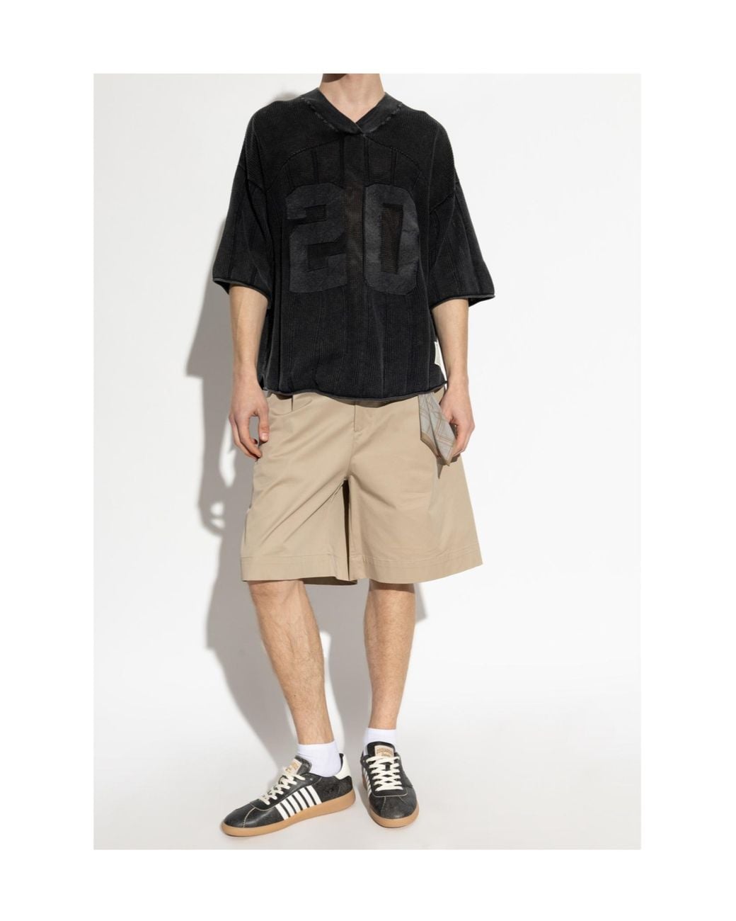 Represent Black Oversized Number Knitted Sweater for men