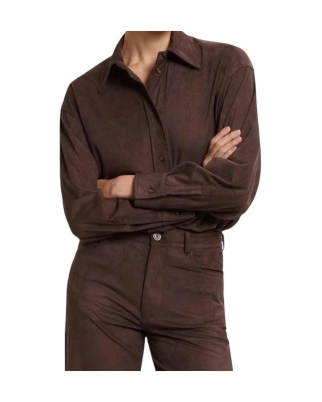Ottod'Ame Brown Ottod'Ame Buttoned Long-Sleeve Top