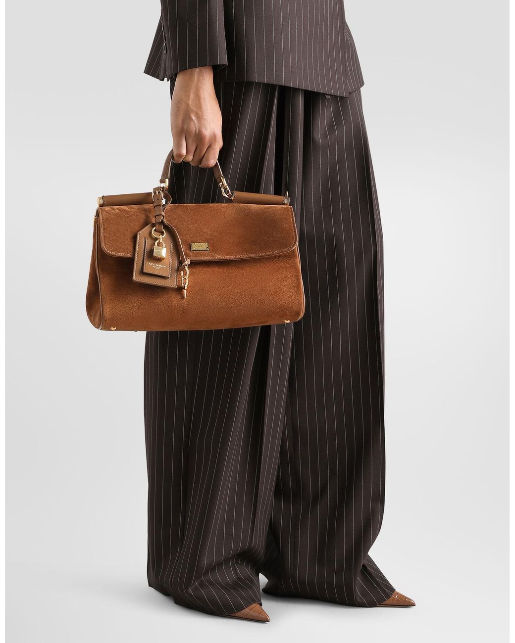 Dolce & Gabbana Brown Sicily Foldover Top Tote Bag