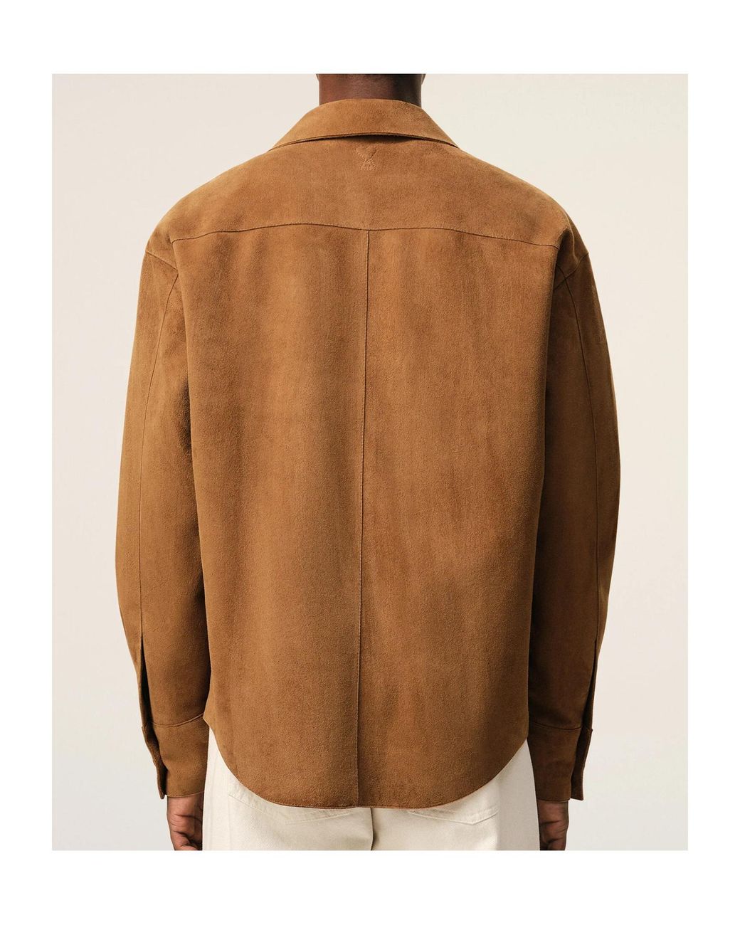 AMI Brown Ami Buttoned Overshirt for men