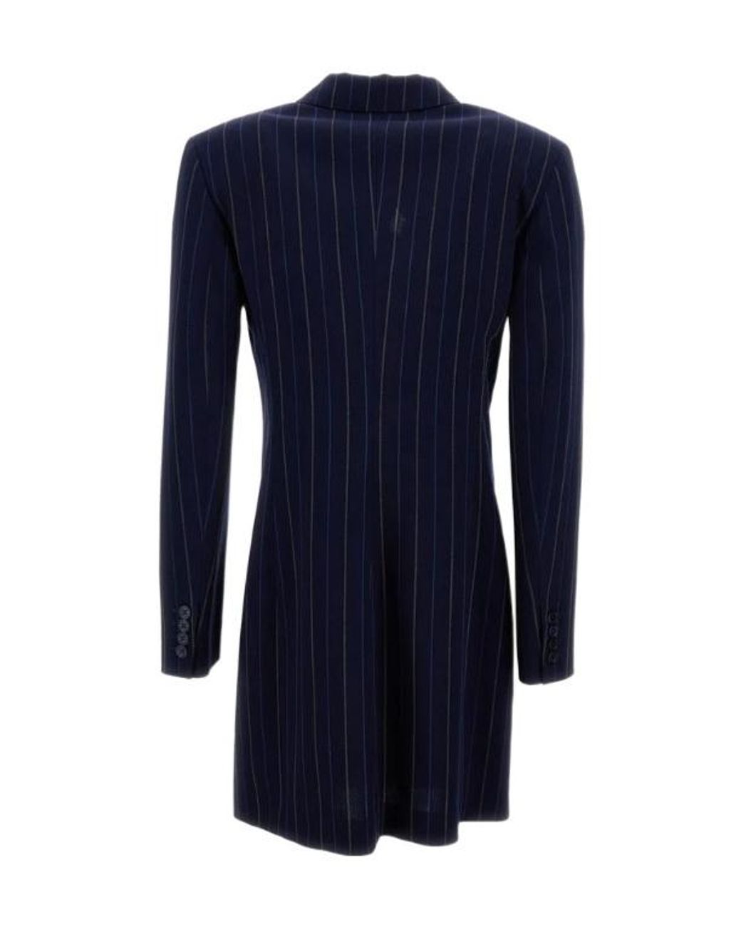 Ralph Lauren Blue Camden Pinstripe Double-Breasted Mini Dress