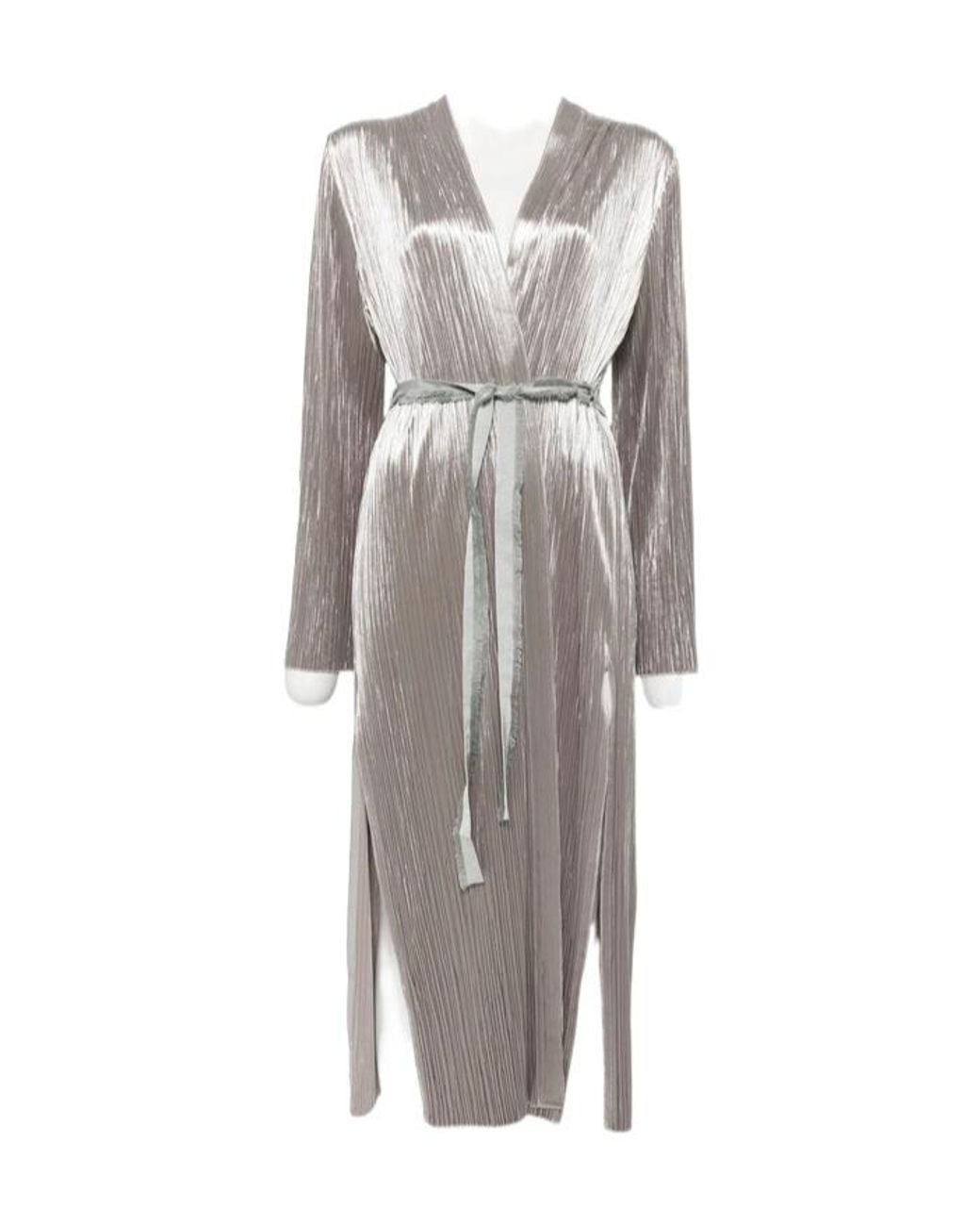 Forte_forte Gray Plissé-Effect Velvet Coat