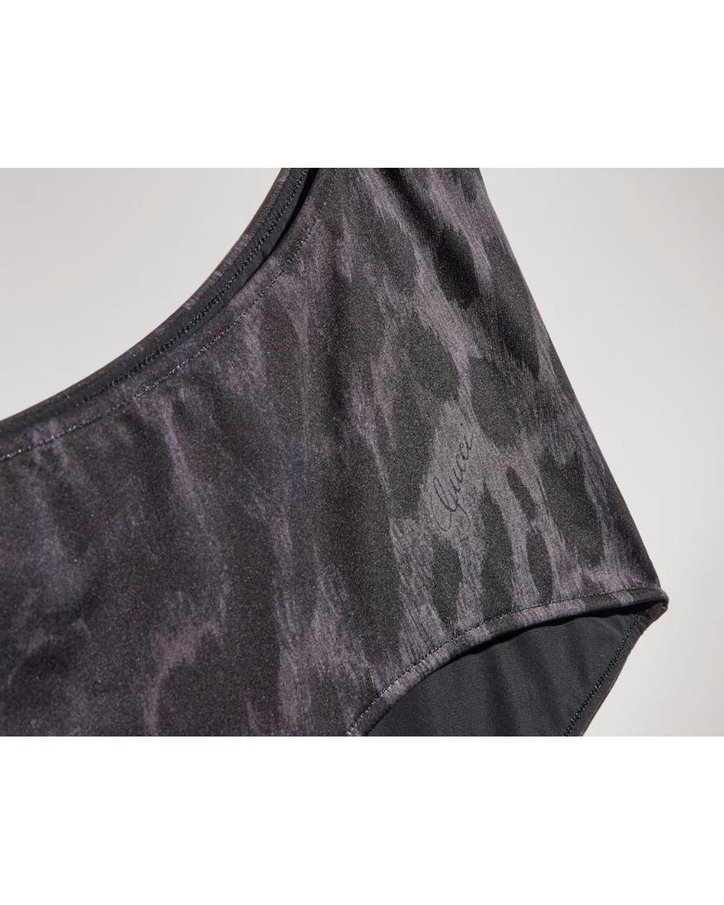 Gucci Black Printed Stretch Jersey Swimsuit