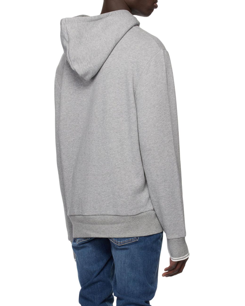 Fred Perry Gray Long-Sleeve Hooded Sweatshirt for men