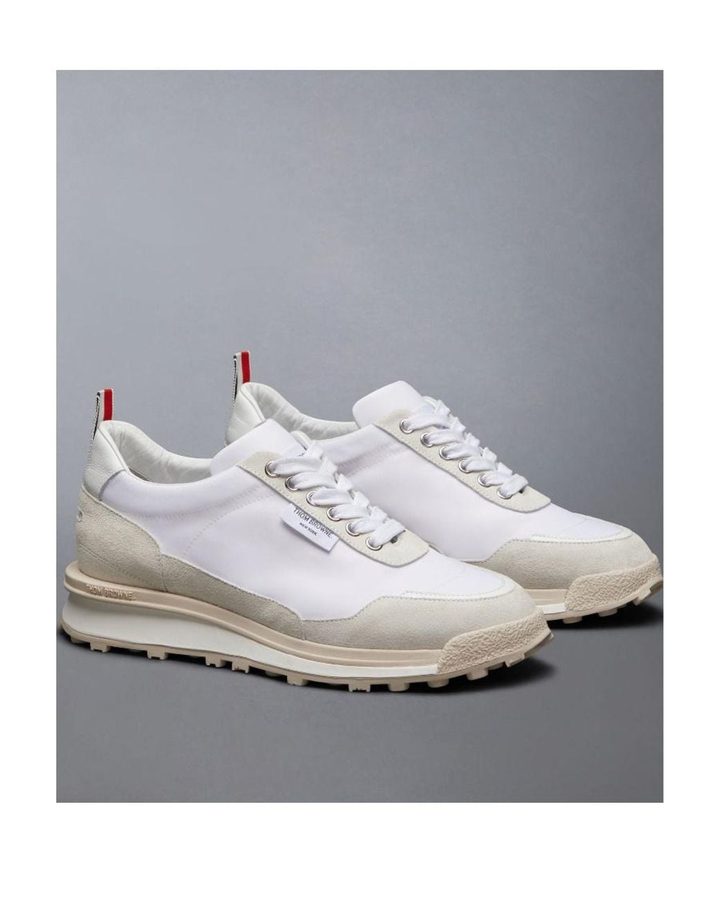 Thom Browne White Tech Lace-Up Runner Sneakers