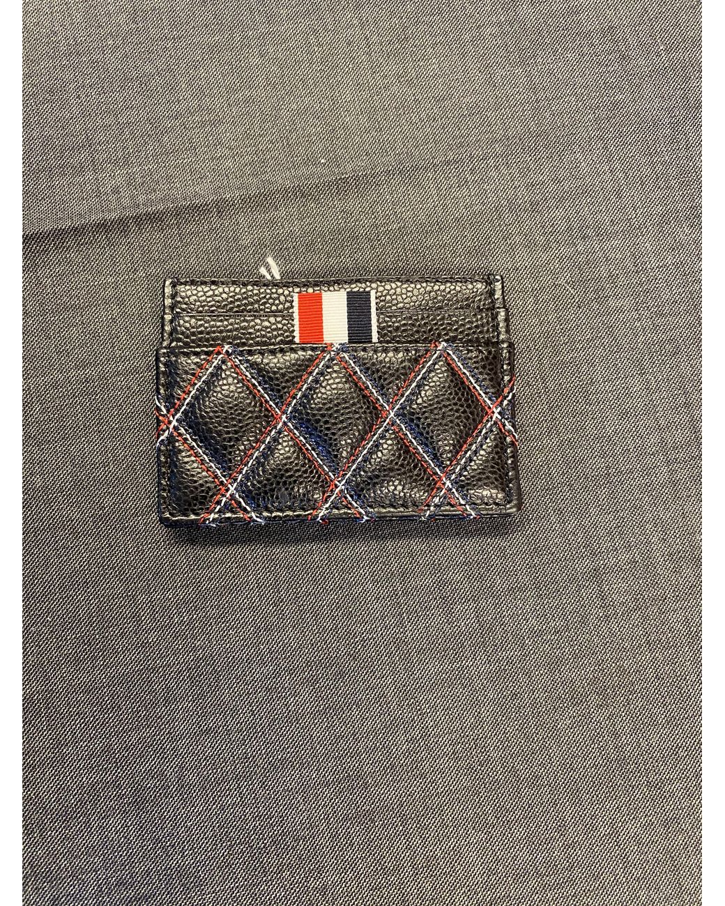 Thom Browne Black Quilted-Effect Cardholder for men