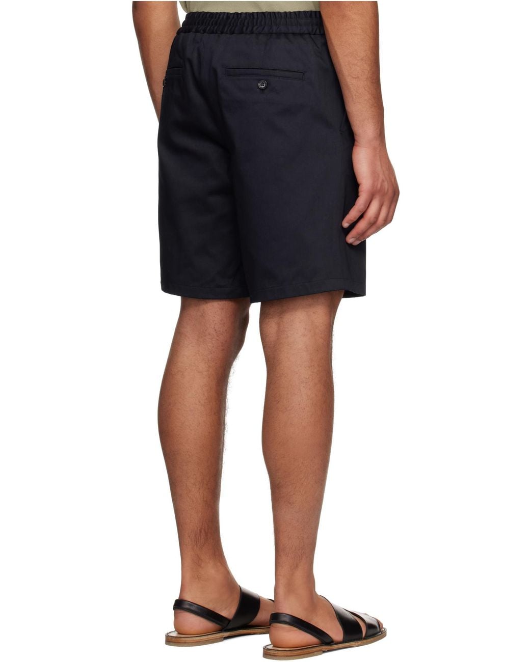 AMI Blue Ami Elasticated-Waist Shorts for men