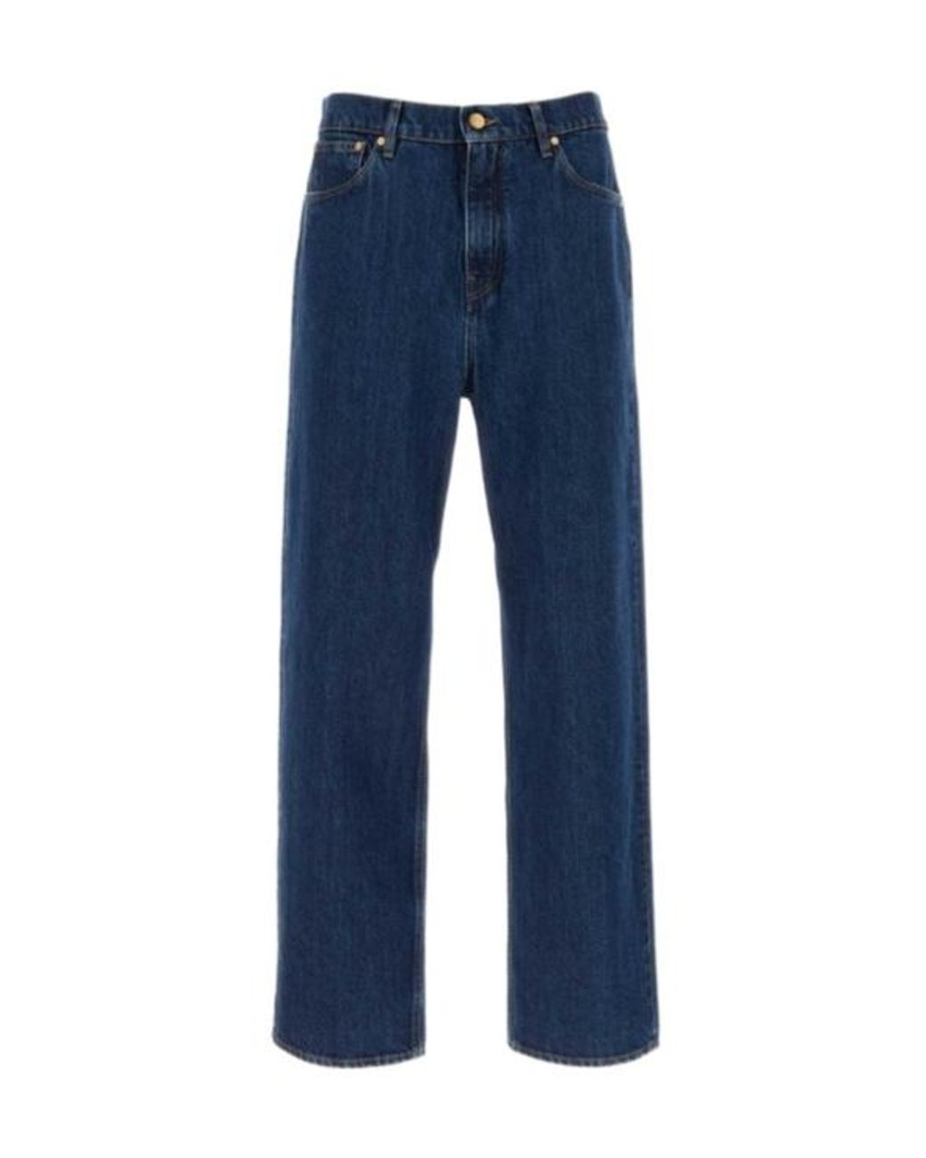 Jil Sander Blue Treated Straight-Leg Jeans for men