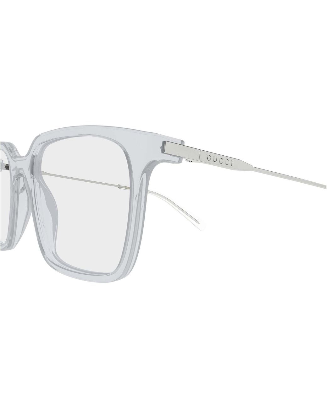 Gucci White Rectangle Eyeglasses for men