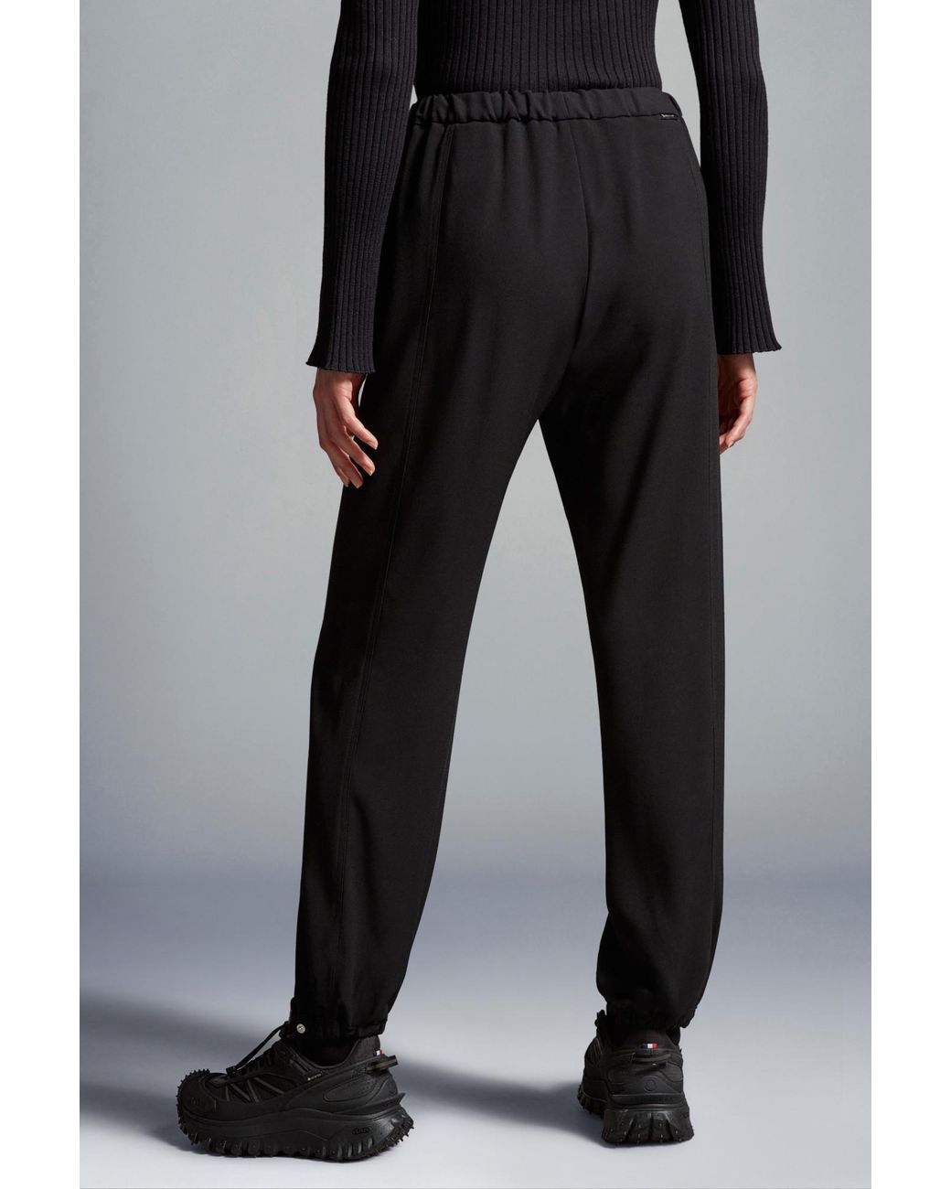 Moncler Black Relaxed Fitting Straight Leg Trousers