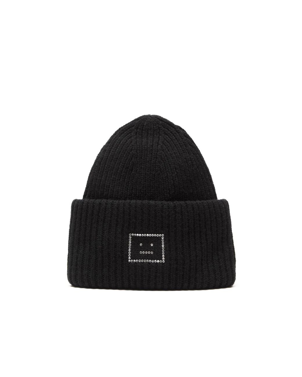 Acne Studios Embellished Ribbed-Knit Beanie in Black for Men