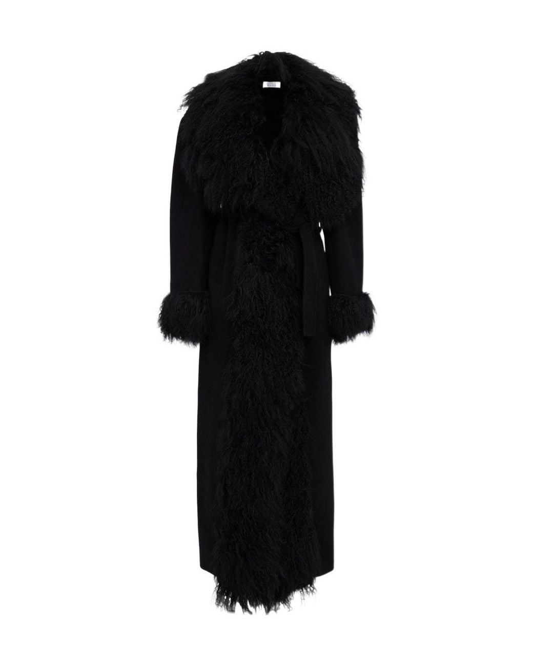 GIUSEPPE DI MORABITO Black Fur-Collared Coat