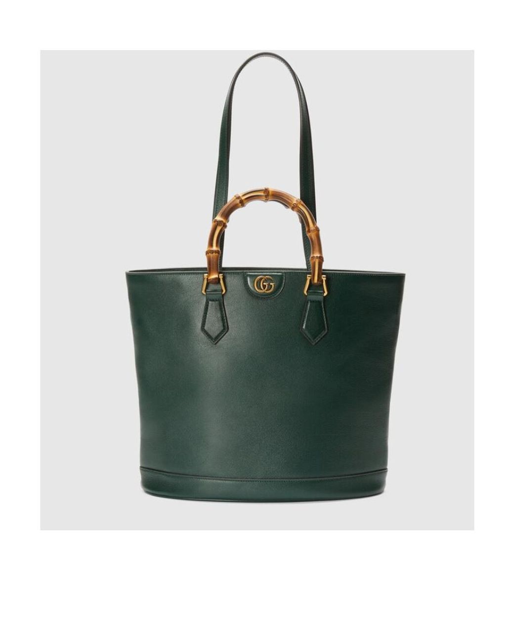 Gucci Green Medium Diana Leather Tote Bag