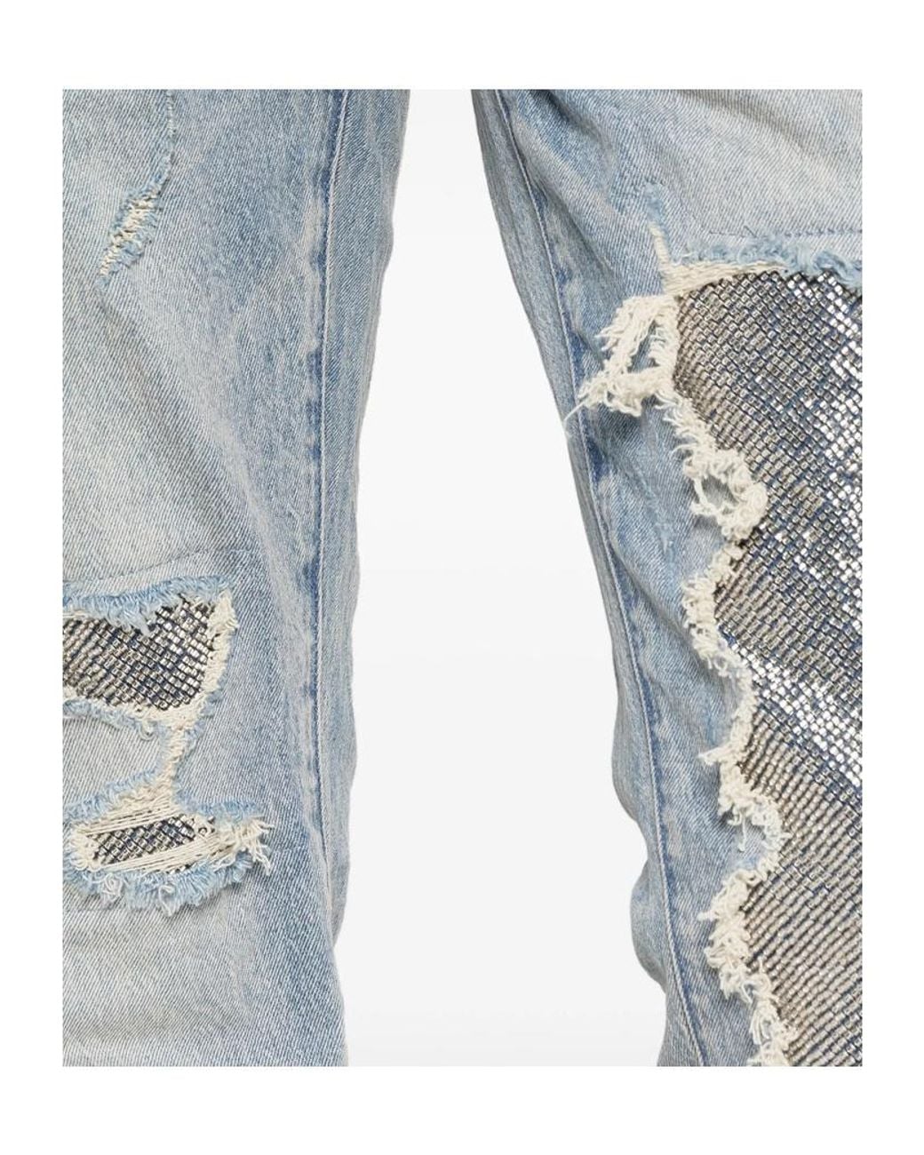 Purple Brand Blue Belt Loop Jeans for men