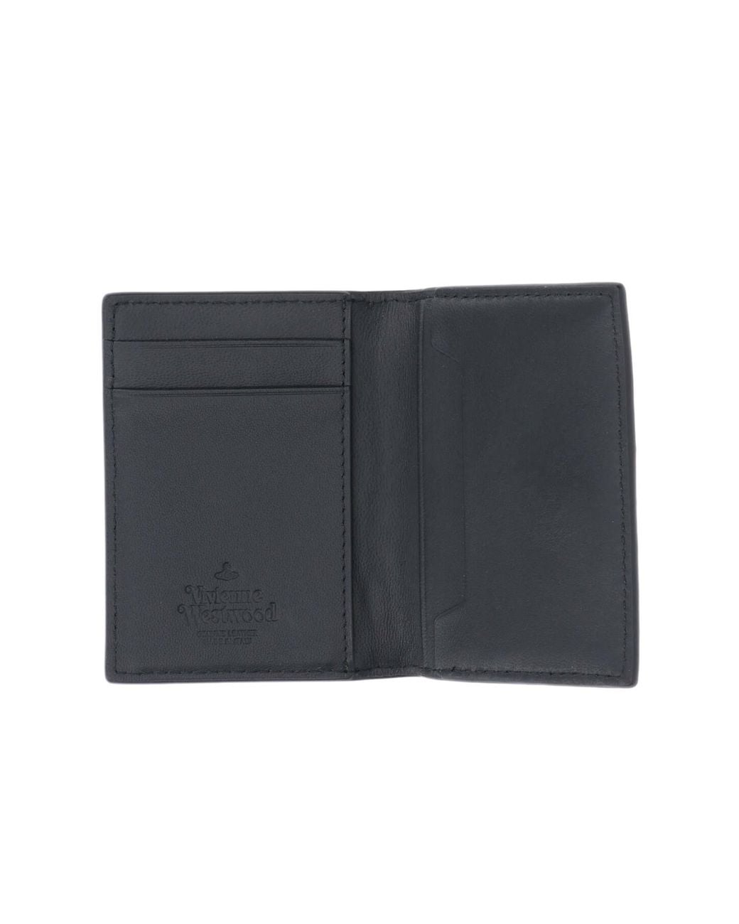 Vivienne Westwood Blue Orb Plaque Quilted Bi-Fold Wallet