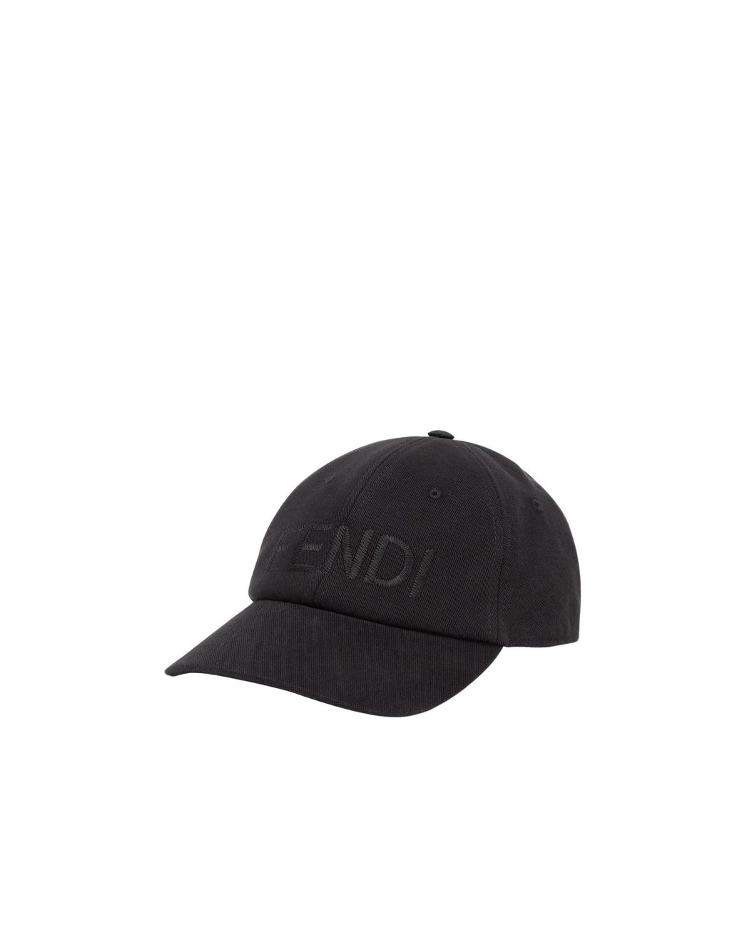Fendi Black Logo Embroidered Baseball Cap for men
