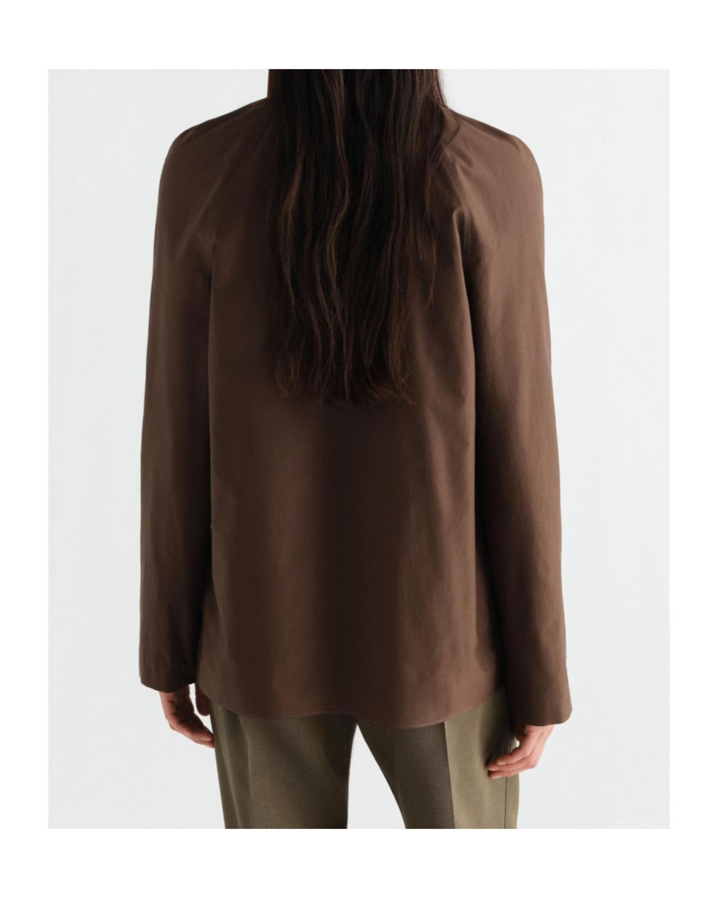 Lemaire Brown Ascot Tie-Neck Blouse
