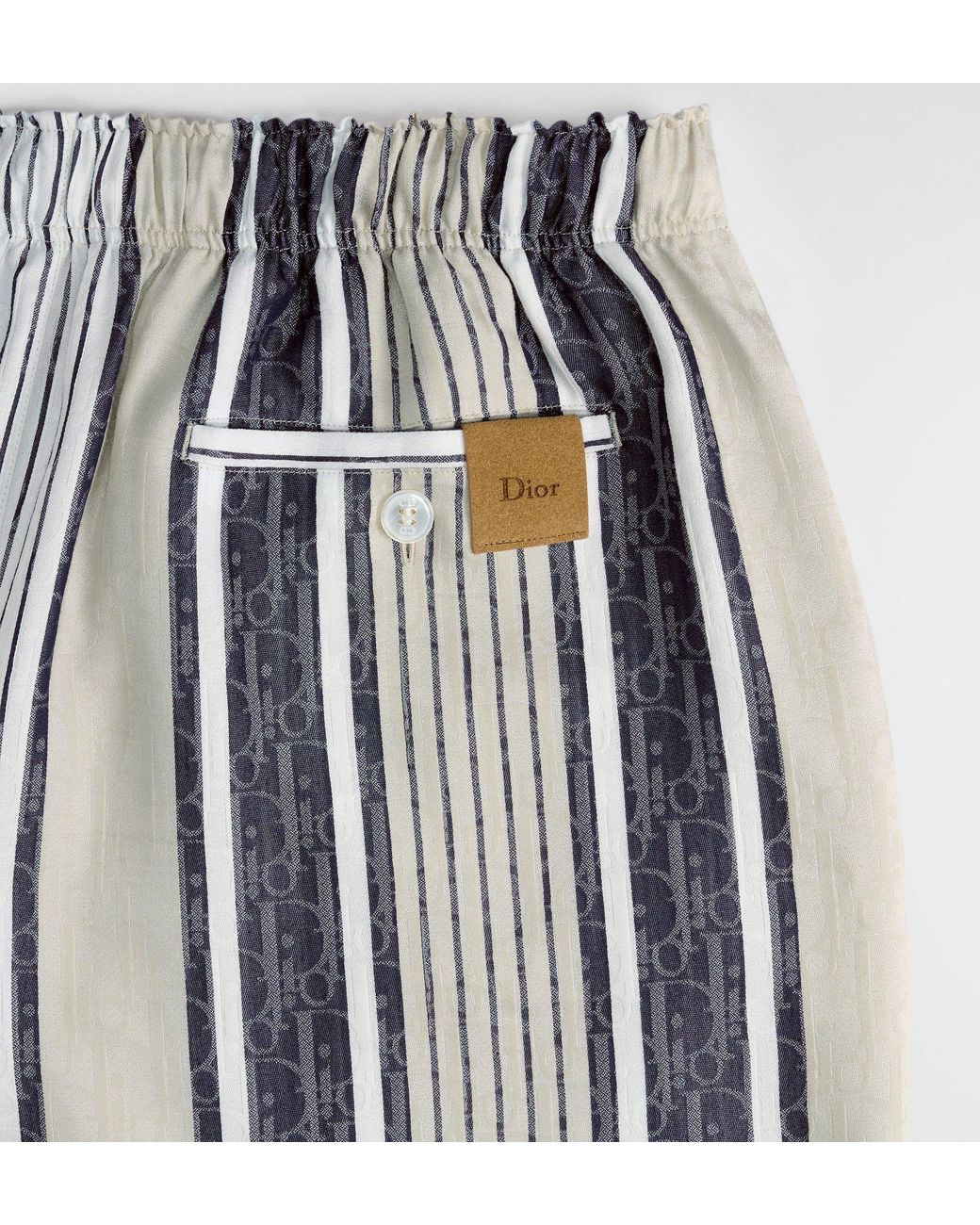 Dior Blue Iviera Oblique Sun Stripes Shorts for men