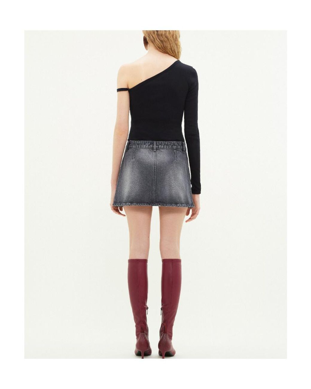 Courreges Black Courrèges Denim Trucker Mini Skirt