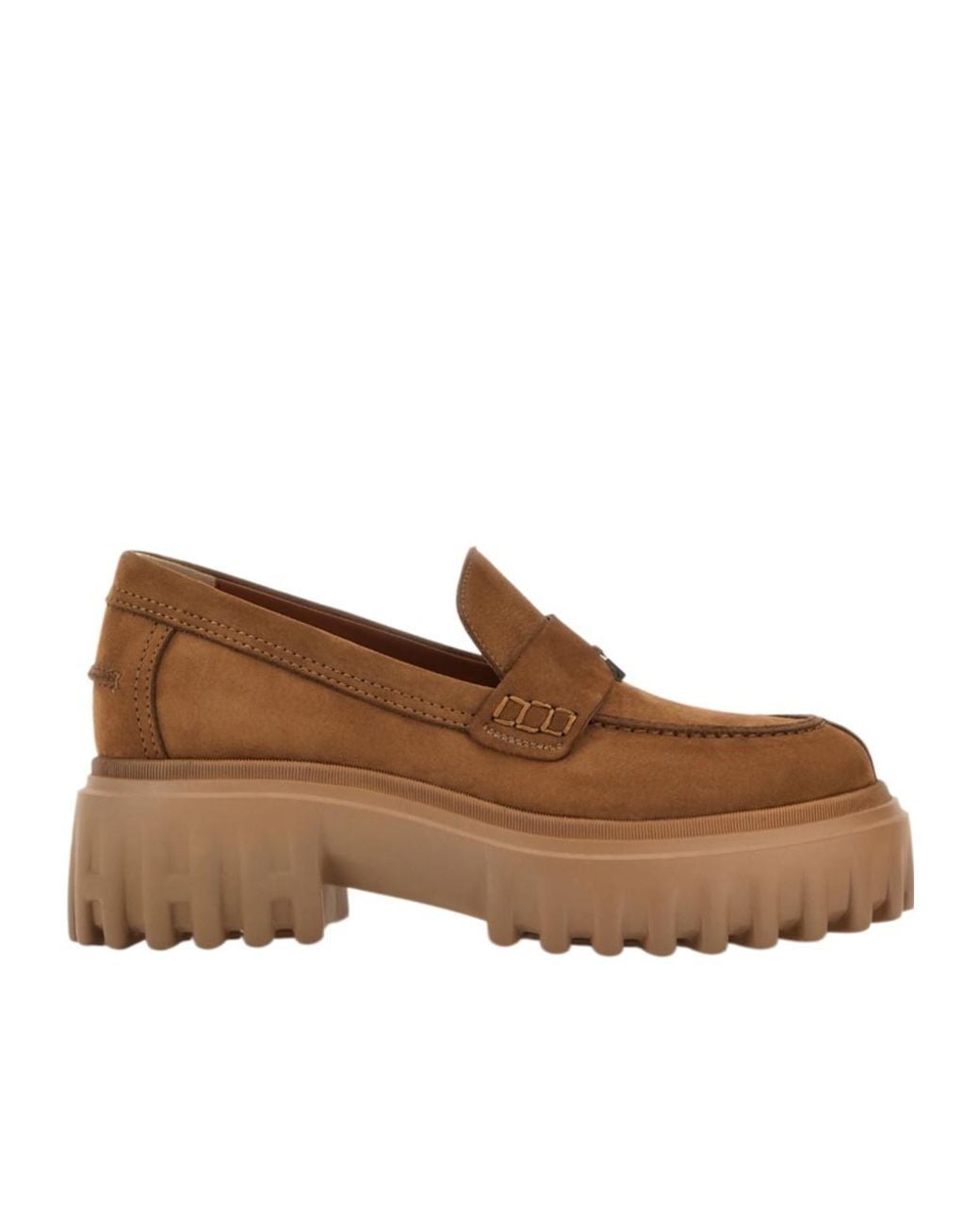 Hogan Brown Penny Slot Loafers