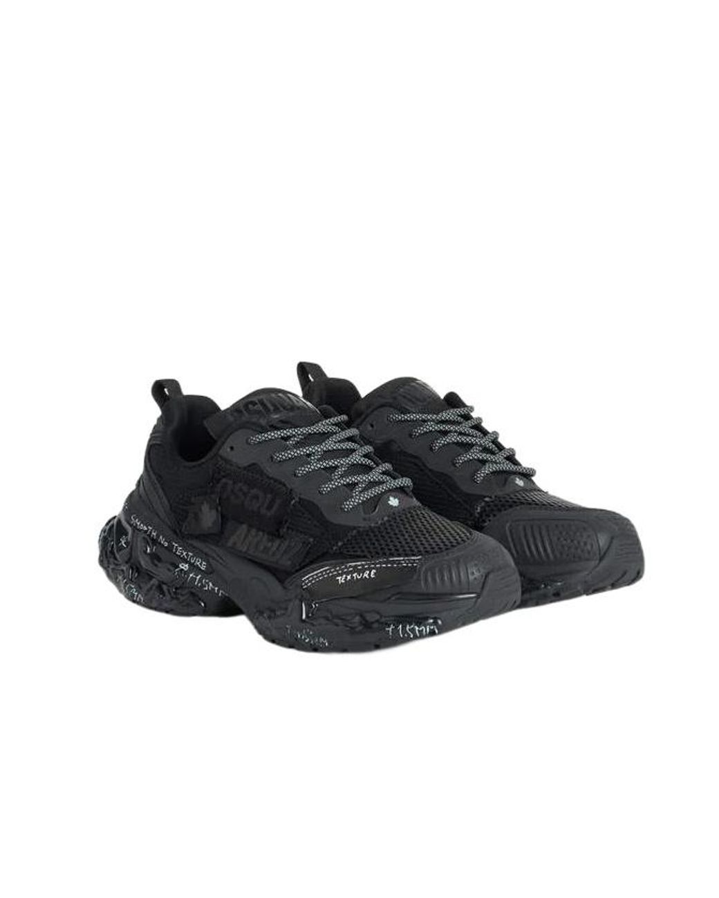 DSquared² Black Faster Chunky Low-Top Sneakers for men