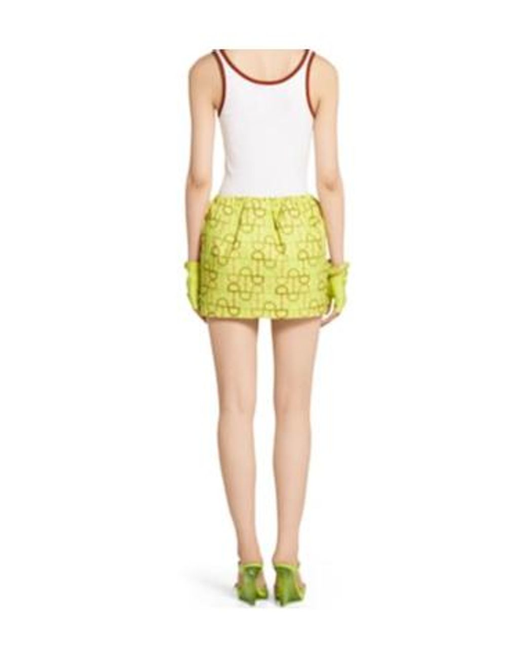 Gucci Yellow Printed Mini Skirt