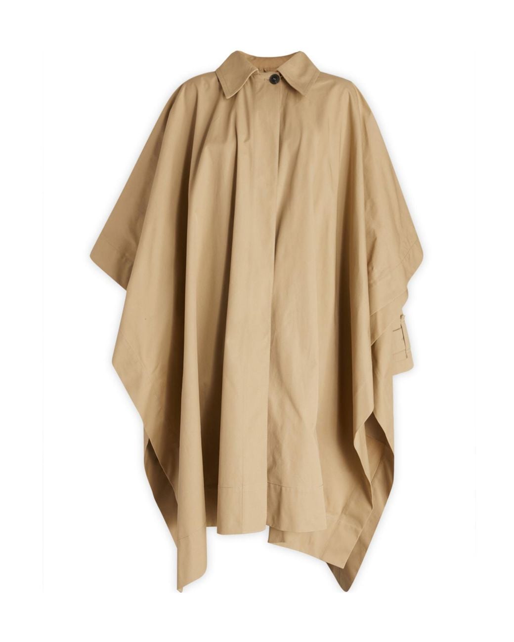 Quira Natural Button Detailed Layered Long-Sleeed Coat